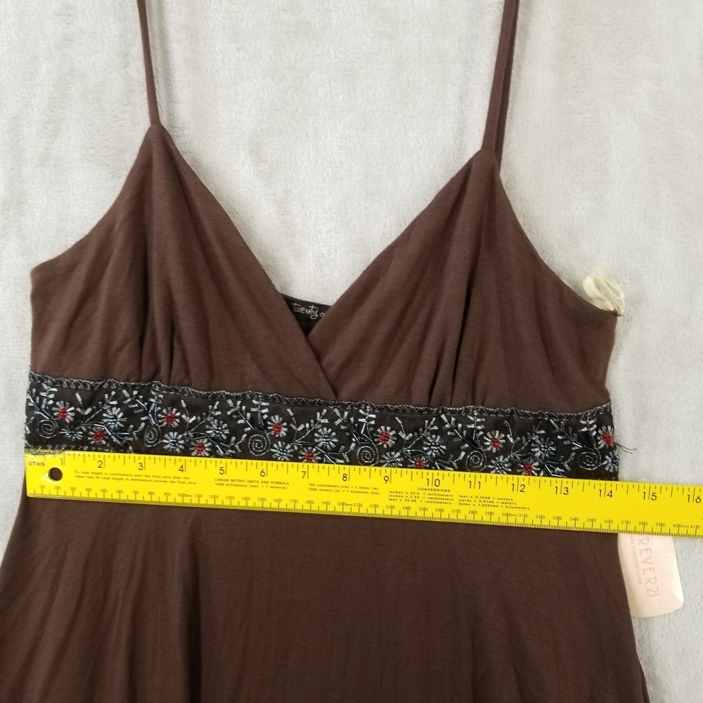 Vtg Forever 21 Babydoll Top Women L Embroidery Beaded Boho Coquette Festival Y2K - Picture 7 of 10